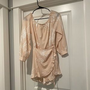 Beige tie romper